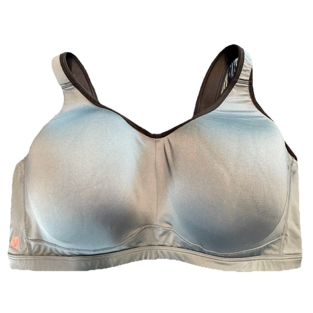 Livi Sports Bra Lane Bryant Active Plus Size 42G Gray/Black Adjustable Straps